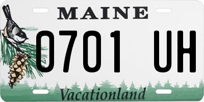 ME license plate 0701UH