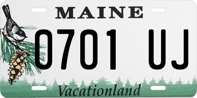 ME license plate 0701UJ