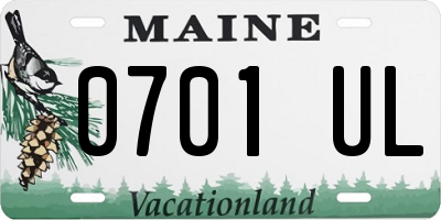 ME license plate 0701UL
