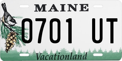 ME license plate 0701UT