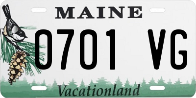 ME license plate 0701VG