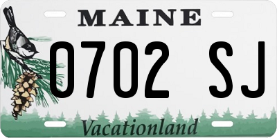 ME license plate 0702SJ