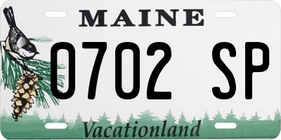 ME license plate 0702SP