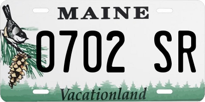 ME license plate 0702SR
