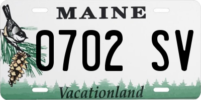 ME license plate 0702SV