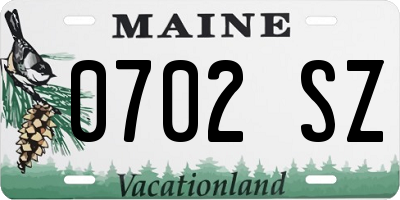 ME license plate 0702SZ