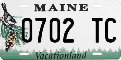 ME license plate 0702TC