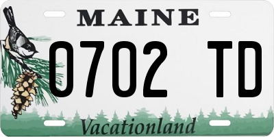 ME license plate 0702TD