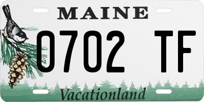 ME license plate 0702TF