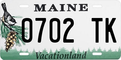 ME license plate 0702TK