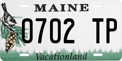 ME license plate 0702TP