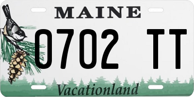 ME license plate 0702TT