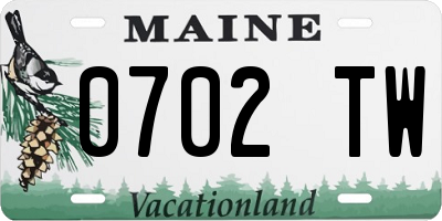 ME license plate 0702TW