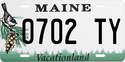 ME license plate 0702TY