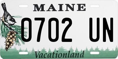 ME license plate 0702UN