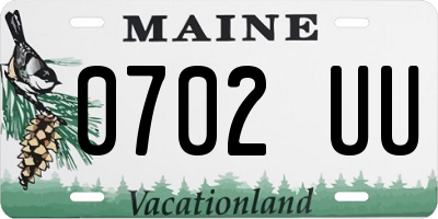 ME license plate 0702UU