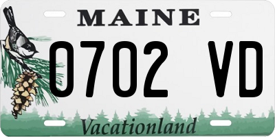 ME license plate 0702VD