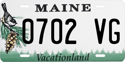 ME license plate 0702VG