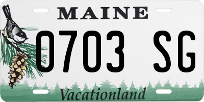 ME license plate 0703SG
