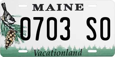 ME license plate 0703SO