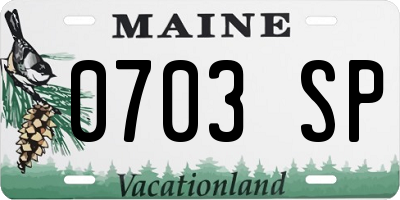 ME license plate 0703SP