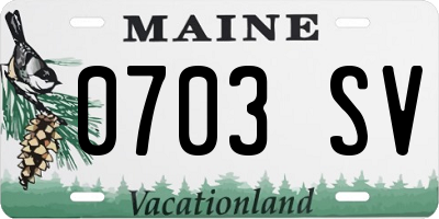 ME license plate 0703SV