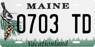 ME license plate 0703TD