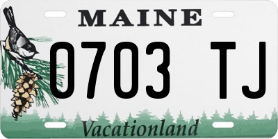 ME license plate 0703TJ