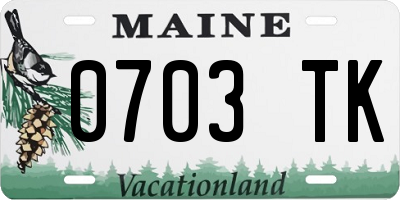 ME license plate 0703TK
