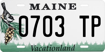 ME license plate 0703TP