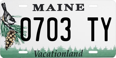 ME license plate 0703TY