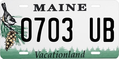 ME license plate 0703UB