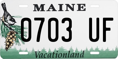 ME license plate 0703UF