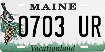 ME license plate 0703UR