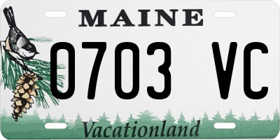 ME license plate 0703VC
