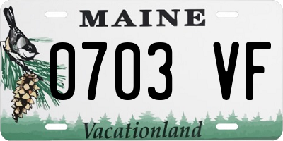 ME license plate 0703VF