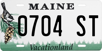 ME license plate 0704ST