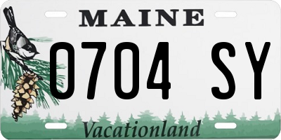 ME license plate 0704SY