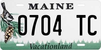 ME license plate 0704TC