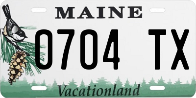 ME license plate 0704TX