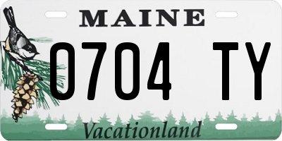 ME license plate 0704TY