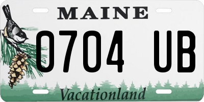 ME license plate 0704UB