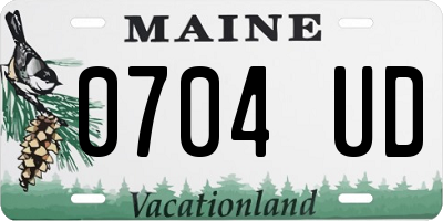 ME license plate 0704UD