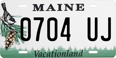 ME license plate 0704UJ