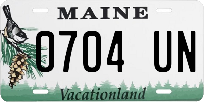 ME license plate 0704UN