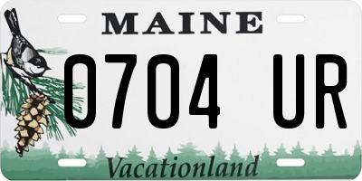 ME license plate 0704UR