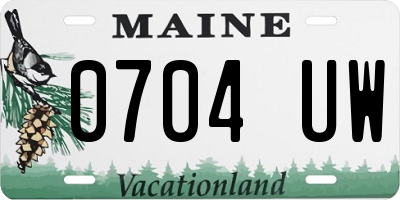 ME license plate 0704UW