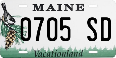 ME license plate 0705SD