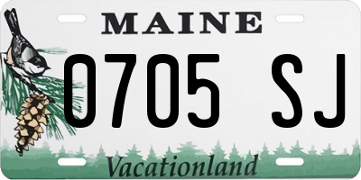 ME license plate 0705SJ