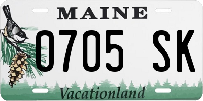 ME license plate 0705SK